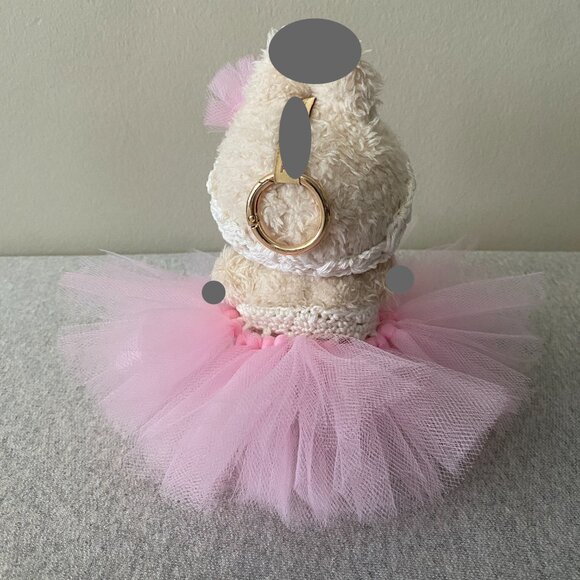 Handmade Crochet Pink Sweetheart Neckline Tutu for 17cm Doll 2-Piece Set - Picture 3 of 7